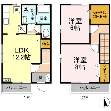【間取り】 | クレマンティーヌ　B棟