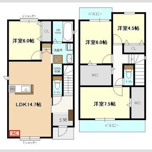 【間取り】 | 弥勒寺東２－１９ＫＯＤＡＴＥＸⅥ
