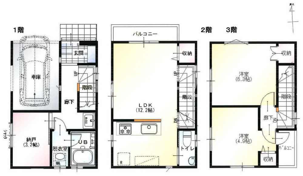 江戸川区南葛西6丁目新築分譲住宅の間取り|間取り図