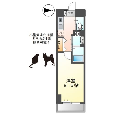 エイチ・ツーオー新深江の間取り