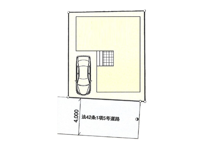 【区画図】 | 新座市大和田5丁目　新築一戸建住宅　全1棟　(志木本店) | 前面道路は車の通りが少ないので車の出し入れもしやすく便利です。
静かな暮らしを好む方にもオススメな閑静な住宅地で永く快適にお住まいいただけます。