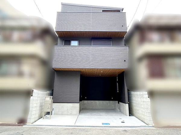 豊中市宝山町　新築一戸建の前面道路含む現地写真