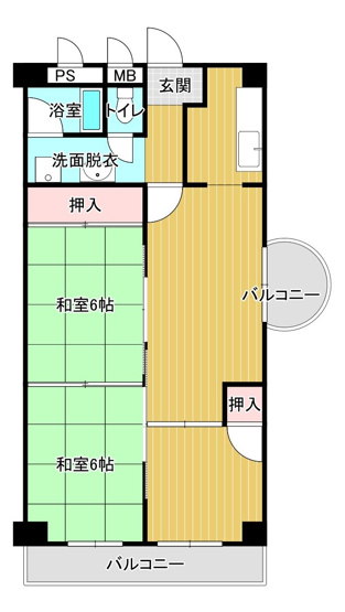 【間取り】 | パークハイツ桜坂 | フルリフォームにおすすめのお部屋です！