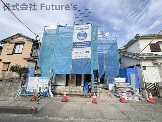 三郷市上口1丁目　新築戸建　全1棟の外観|現地の写真になります。
