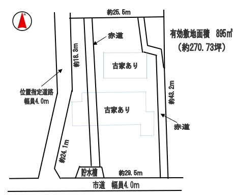 御岳本町　売地の土地図|※別途飛地がございます