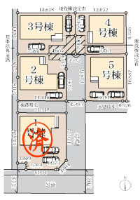 小田原市国府津　新築戸建　全5棟5号棟の区画図
