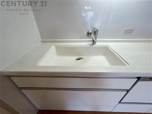 大きなシンクでお鍋などの大きな調理器具を洗う際にも便利です。
