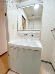 化粧品や洗顔料、歯ブラシなどの必需品をまとめて置ける収納スペースがあり、使用するたびに取り出す手間が省けます。また、水回りのため、濡れても大丈夫な素材が使用されており、お手入れが簡単です。
