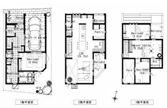 【間取り】 | 中野区松が丘2丁目　新築戸建　A号棟 14800万円