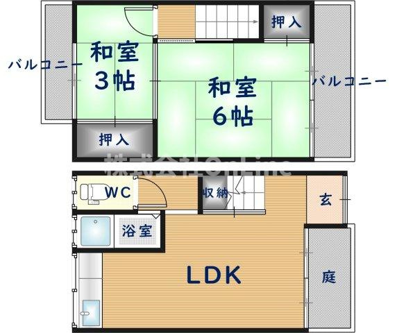 【間取り】 | 御厨東2丁目貸家