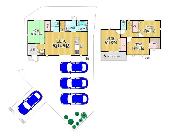堺市中区大野芝町戸建の区画図