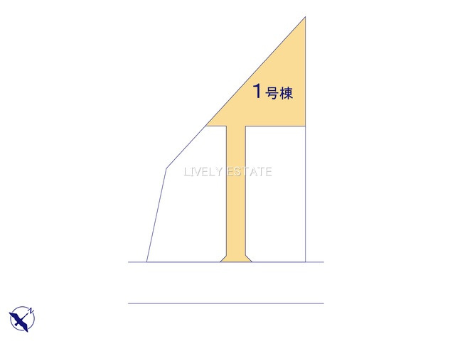 越谷市大字大竹 新築分譲住宅 全3棟 1号棟の区画図