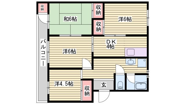 年ケ森ハイツの間取り