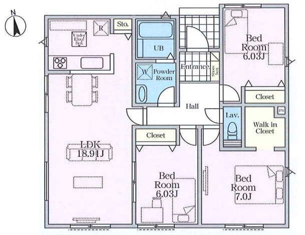 【間取り】 | 藤岡市小林　1号棟　平屋戸建