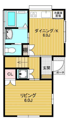 【外観】 | 大南1丁目　貸家 | 一階間取り

