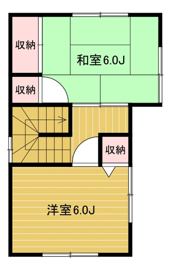 【間取り】 | 大南1丁目　貸家 | 2階間取り
