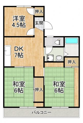 【間取り】 | ガーデンハイツ置田Ⅰ