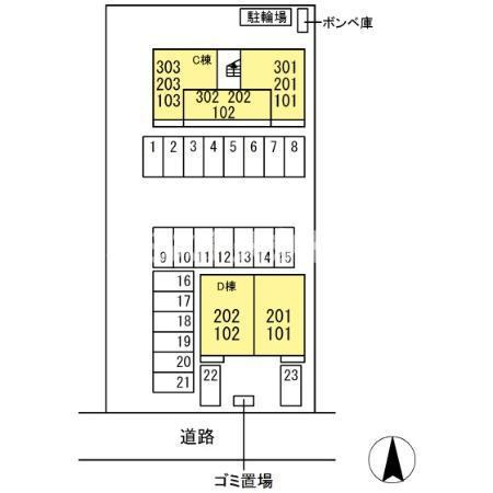 グランメール　Dの区画図|高崎、前橋のお部屋探しはエンドスケープまで！お客様の理想お聞かせ下さい♪