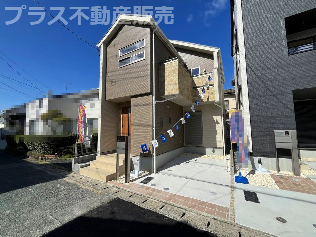 【外観】 | 福岡市東区奈多1丁目　1号棟（全2棟）【仲介手数料無料・0円】 | 現地写真。プラス不動産販売なら、現場の全ての棟をまとめてご見学頂けます。