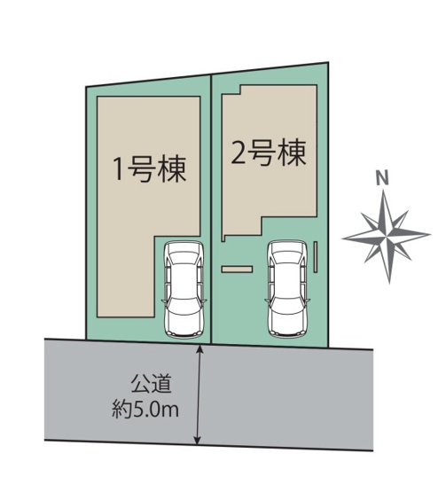 【区画図】 | 福岡市東区奈多1丁目　1号棟（全2棟）【仲介手数料無料・0円】 | 区画図です。1号棟