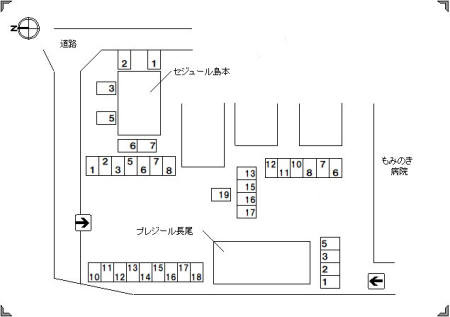 プレジール長尾の区画図