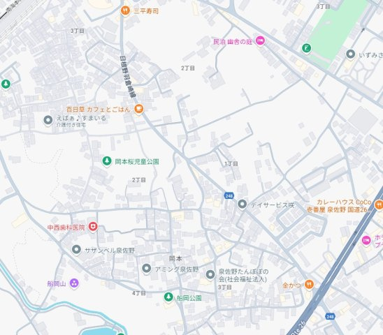 泉佐野市岡本　新築一戸建ての地図