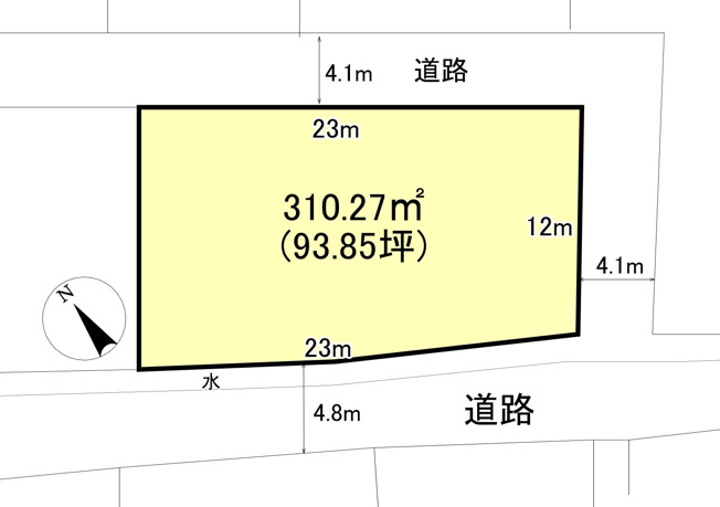 【土地図】 | 黒石市幸町　土地　三方道路　