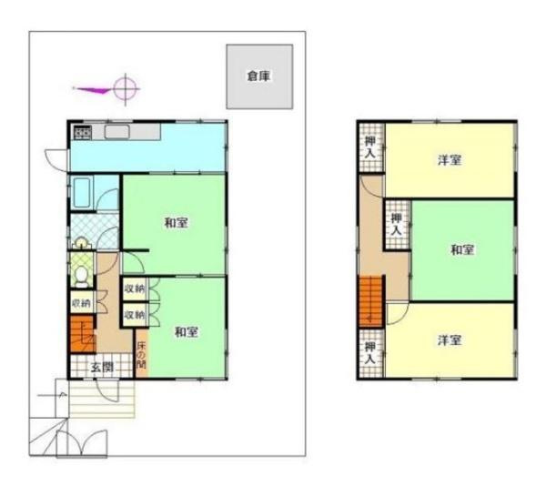 生駒郡平群町春日丘２丁目　一戸建の間取り