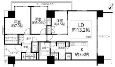 【間取り】 | クリオレジダンス横濱ベイサイド | ３LDKとなっております。