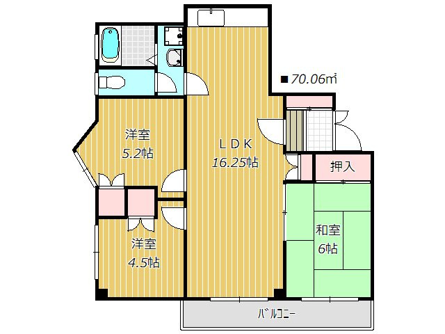 【間取り】 | ハイツエバグリーン津田沼2号棟 | 間取り