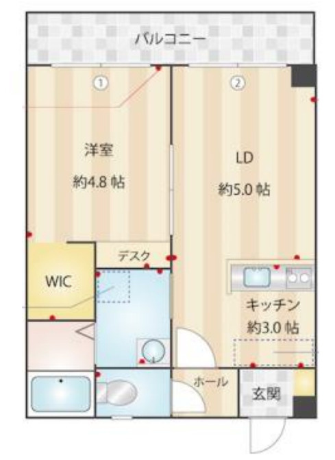 プレミール神戸中原通の間取り