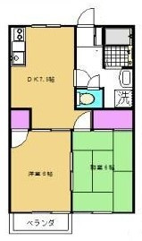 メゾン霞の間取り|１階はベランダなしです