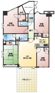 【間取り】 | グランシティ八千代緑が丘 | 4LDK