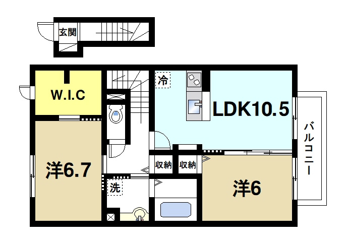 ヴォラーレの間取り|2LDKの間取り