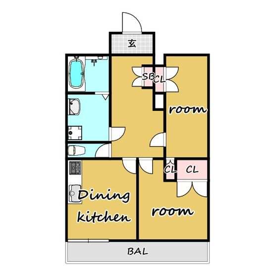 【間取り】 | フォレストヒルズⅢ | ★ペット相談（小型犬）★日当たり良好★エアコン★二人入居可★