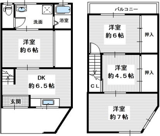 【間取り】 | 松原市田井城三丁目・一戸建て