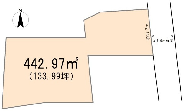 東松山市松山町1丁目　古家付土地133坪の土地図
