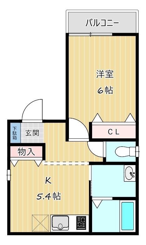 神戸市須磨区前池町５丁目のアパートの間取り