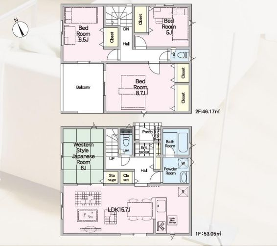秦野市戸川新築戸建て　第18-1号棟の間取り|間取図「秦野市戸川新築戸建て　1号棟」