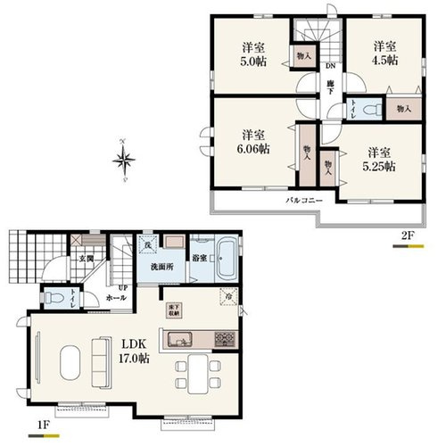 【間取り】 | 【Heartfull Town】小平鈴木町１丁目２期 | 〇本物件【A号棟】の間取・平面図です〇　敷地面積:108.22㎡　建物面積:86.21㎡