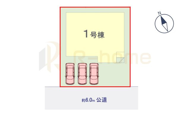 龍ケ崎市城ノ内8期　新築戸建て　1号棟の区画図|大きなお買い物だからこそ、メリット・デメリットを伝えさせて頂きます。
R-homeにお任せください♪