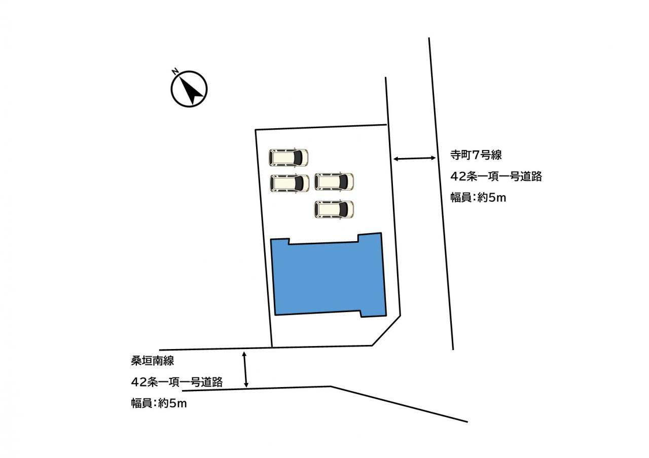 豊岡市出石町寺町　平屋戸建ての区画図