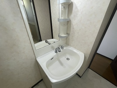 朝日プラザ京町の独立洗面台|シャワー切替付水栓式の洗面化粧台