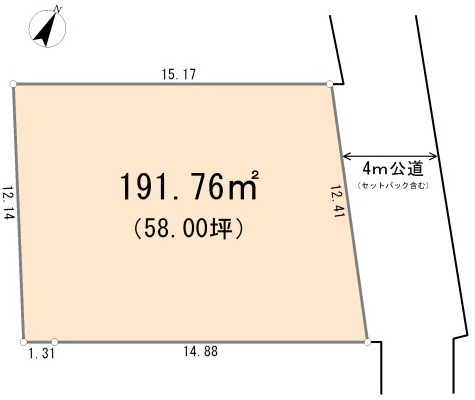 東松山市若松町 古家付土地58坪の土地図