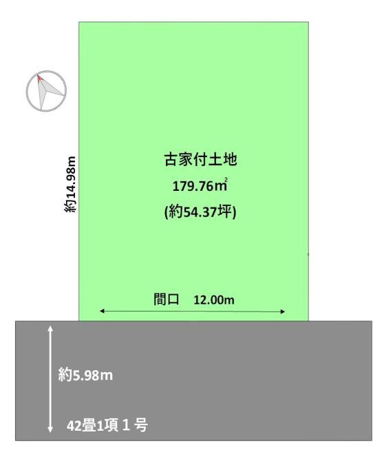 明石市魚住町金ケ崎　土地の土地図|約54.37坪です。