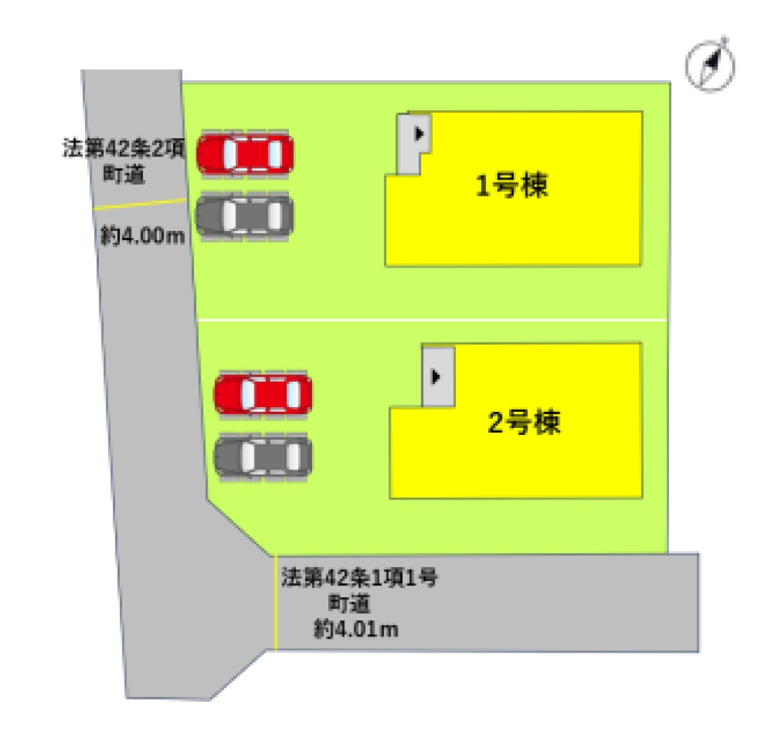 N・上益城郡益城町大字古閑第2-2棟（1号棟）　の区画図|配置図（1号棟）