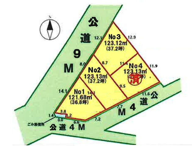【土地図】 | 川越市山田　全4区画　2号地 | 2号地