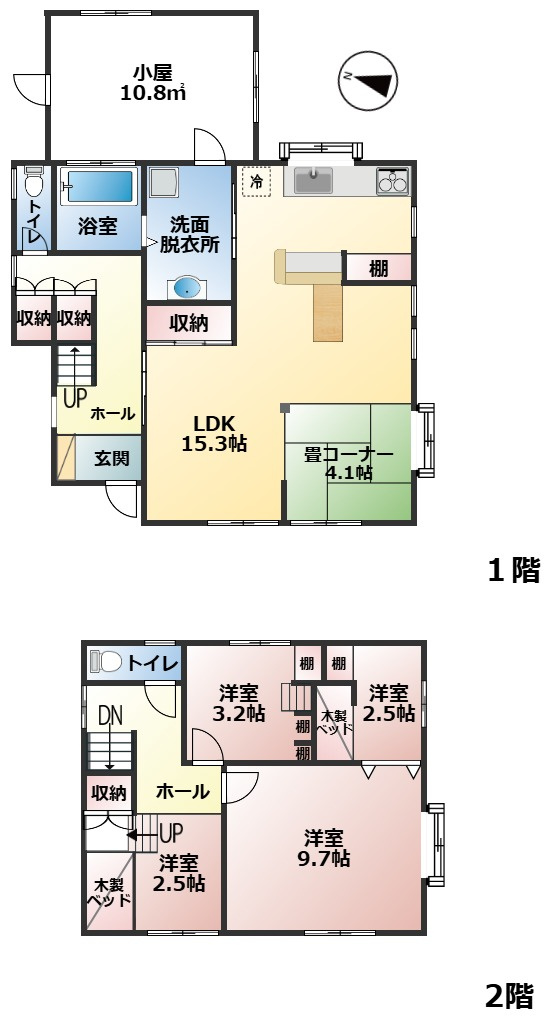 高島市鹿ケ瀬中古戸建の間取り