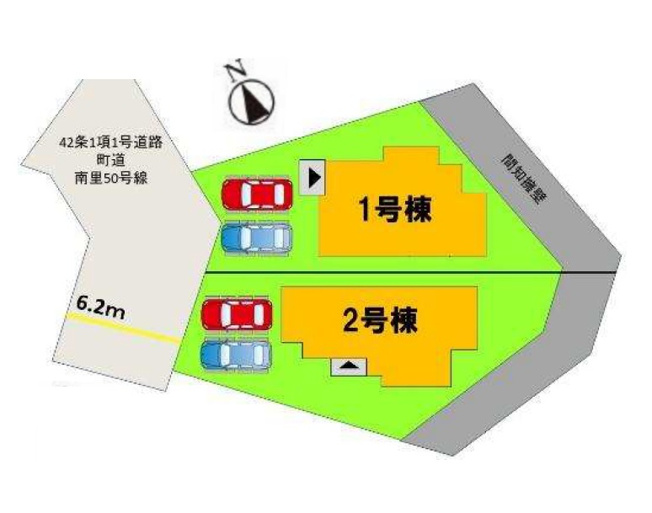 【区画図】 | 糟屋郡志免町王子3丁目2期　1号棟（全2棟）【仲介手数料無料・0円】 | 区画図です。1号棟