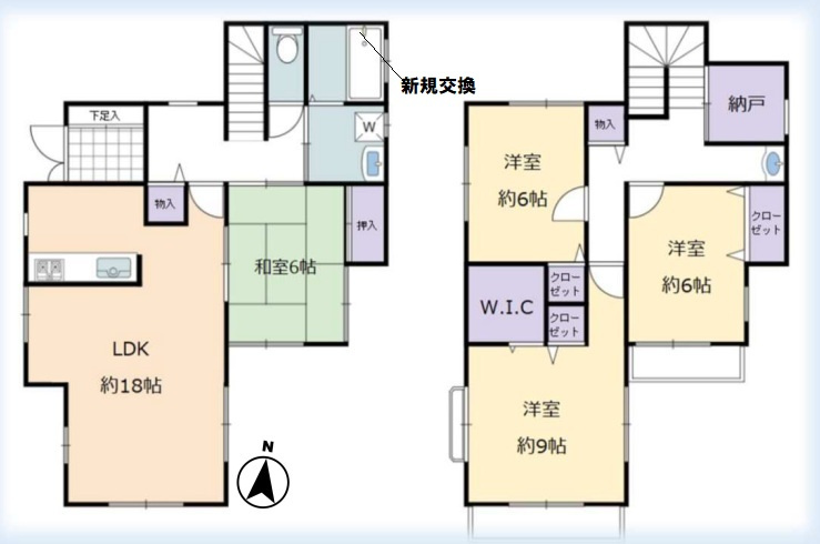 三郷市　新和4丁目　中古戸建の間取り|間取図です